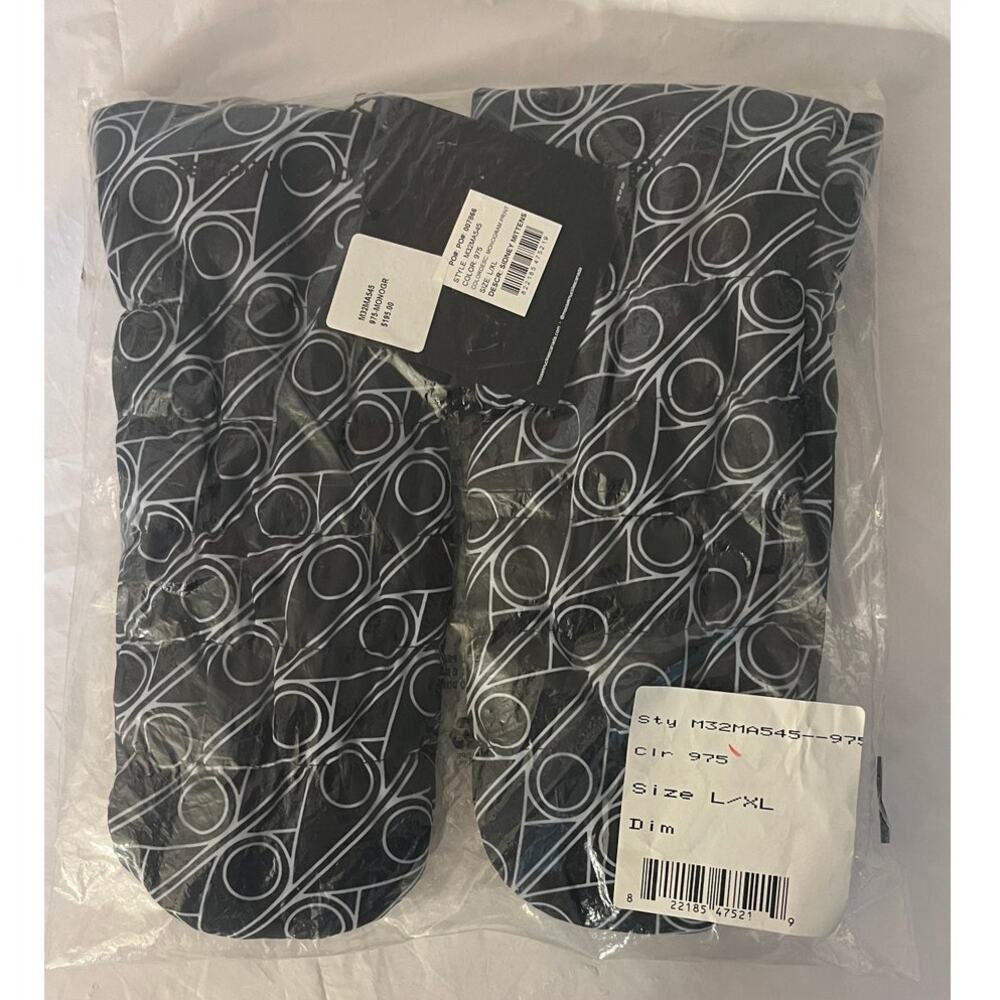 Moose Knuckles Sidney Mittens Monogram Black White L/XL NWT Unisex